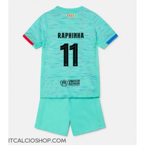 Barcelona Raphinha Belloli #11 Terza Maglia Bambino 2023-24 Manica Corta (+ Pantaloni corti)
